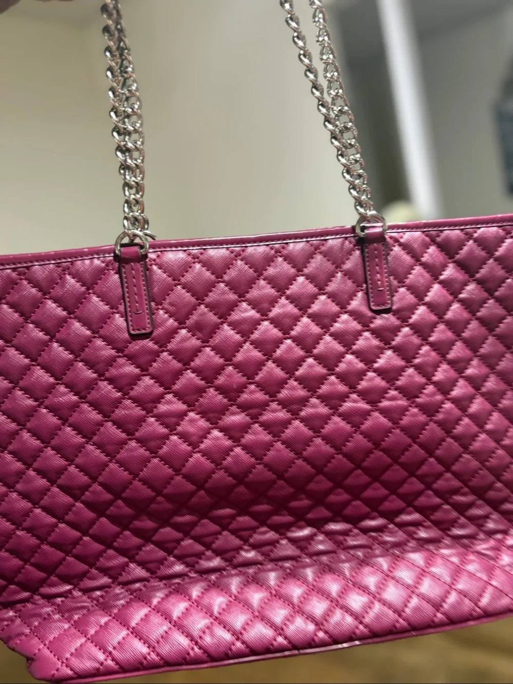 Coach Quilted Cahain-Handle Tote Bag in Pink - PROJECT